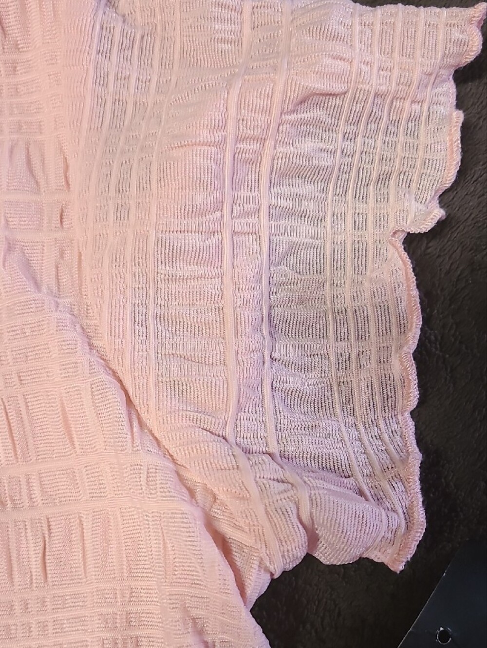 art class Pastel Pink Square-Neck Ruffle Button Top - Picture 5 of 5